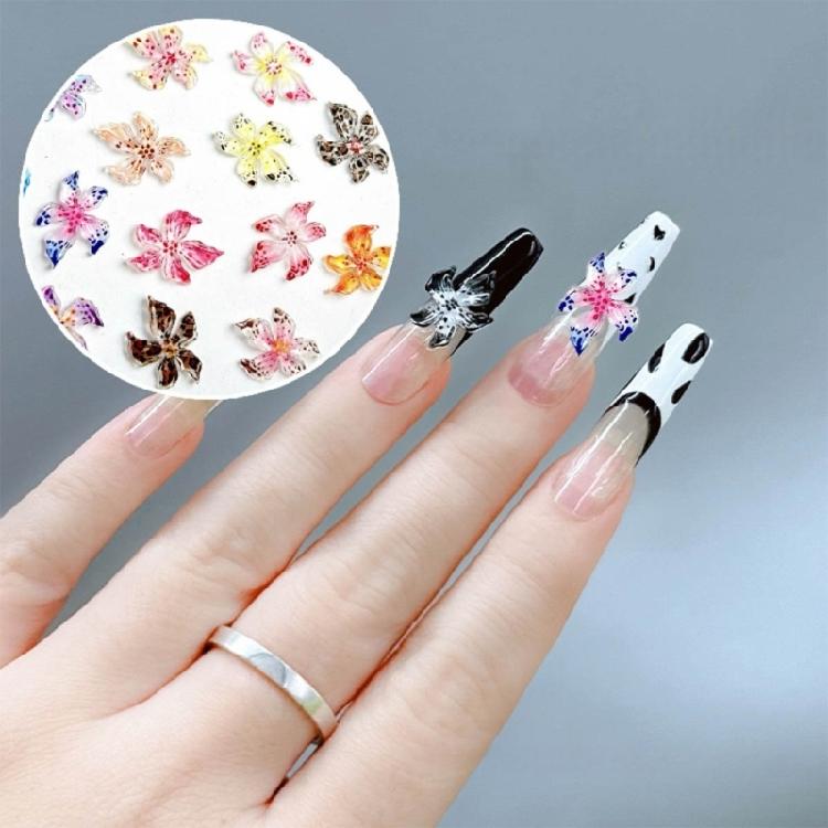 20PCS Hawaii Flower Nail Charms 3D Hibiscus Resin Fashionable Nail Accesories for Women’s Summer Nail Art and Decoration