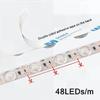 24V LED Strip Light 12mm 48LEDs/M Flexible Rope Light SMD with Lens Self-Adhesive Tape for Bedroom Mirror DIY Home Decoration