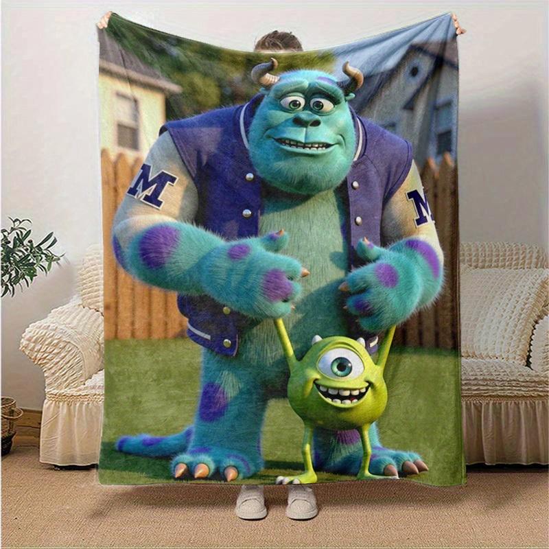 1pc, Monster Inc. Inspired Plush Blanket, Soft and Cozy for All Seasons, Blanket, Versatile & Cozy for Bedroom, Living Room, Travel, Camping, Car Blan