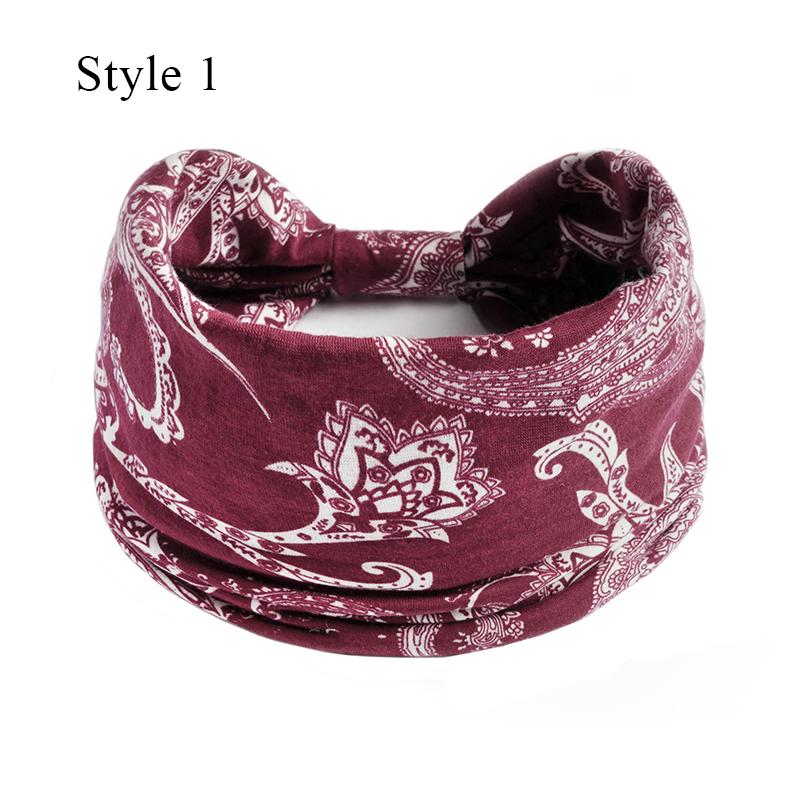 

New Boho Floral Wide Headbands Vintage Knot Elastic Turban Headwrap Hairbands Floral Bandanas Fashion Hair Band Accessories