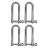 4pcs Stainless Steel U Type Shackle Lengthen U Sling Screws Wire Rope Lifting Shackles