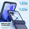 For Motorola Razr 60 Ultra Case,Hinge Protection,Built-in Screen Protector,Wireless Charging,Shockproof,Slim Rugged Protective Phone Case-Blue