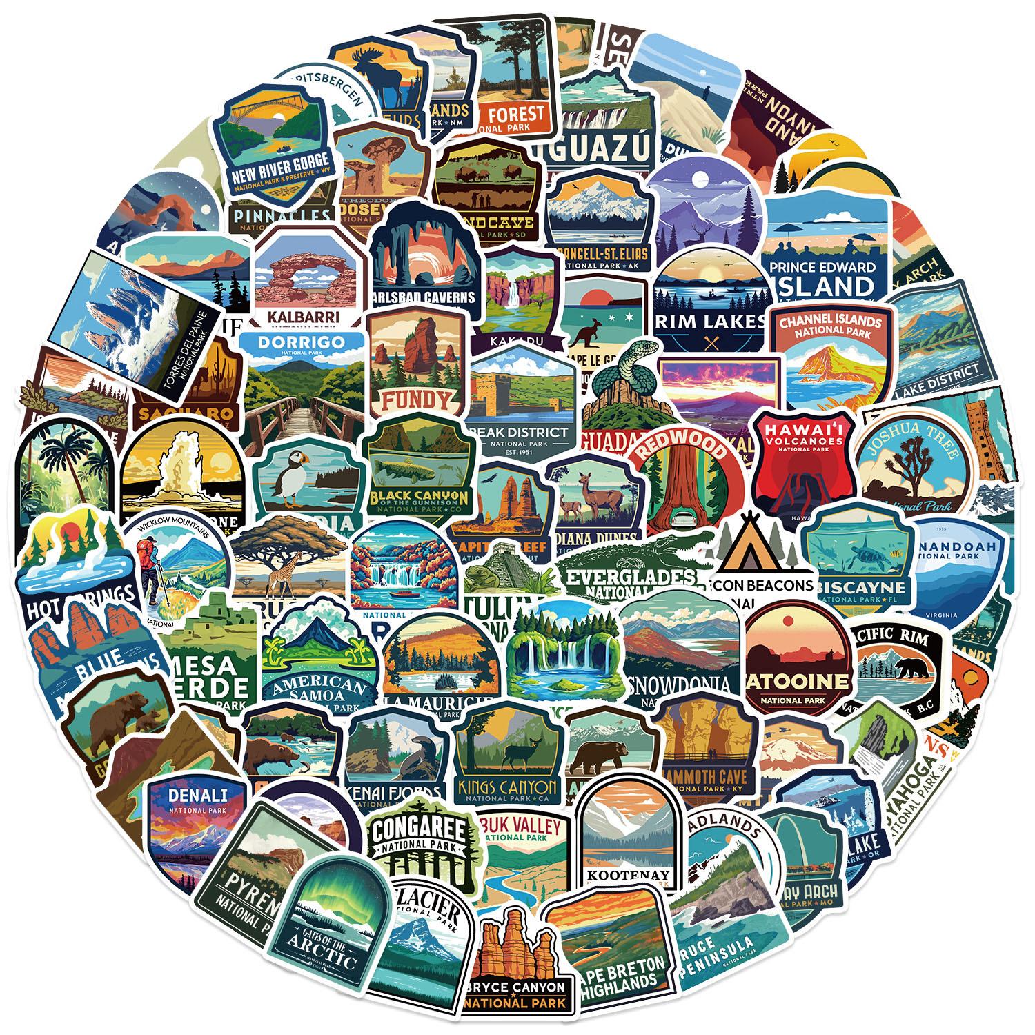 

100 Cartoon National Park Graffiti Stickers DIY Decorative Guitar Notebook Suitcase DIY Waterproof