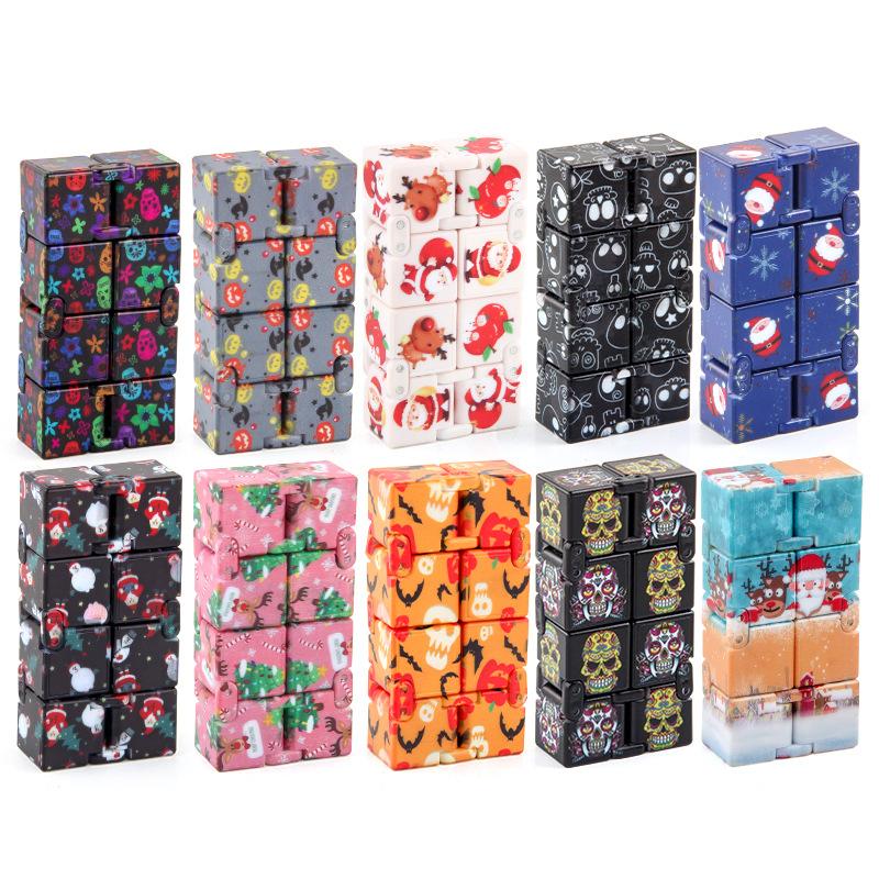 New Strange Decompression Infinite Rubik'S Cube Christmas Halloween Rubik'S Cube Toy, Pocket Flip 10 Finger Rubik'S Cube