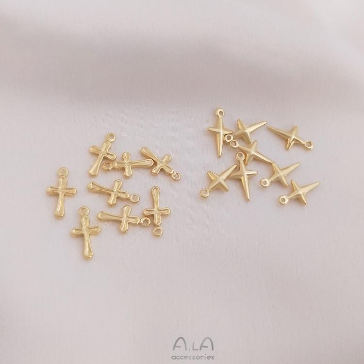 14K Gold-Filled Kreuzanhänger Verlängerungsanhänger für DIY Armbänder & Ohrringe