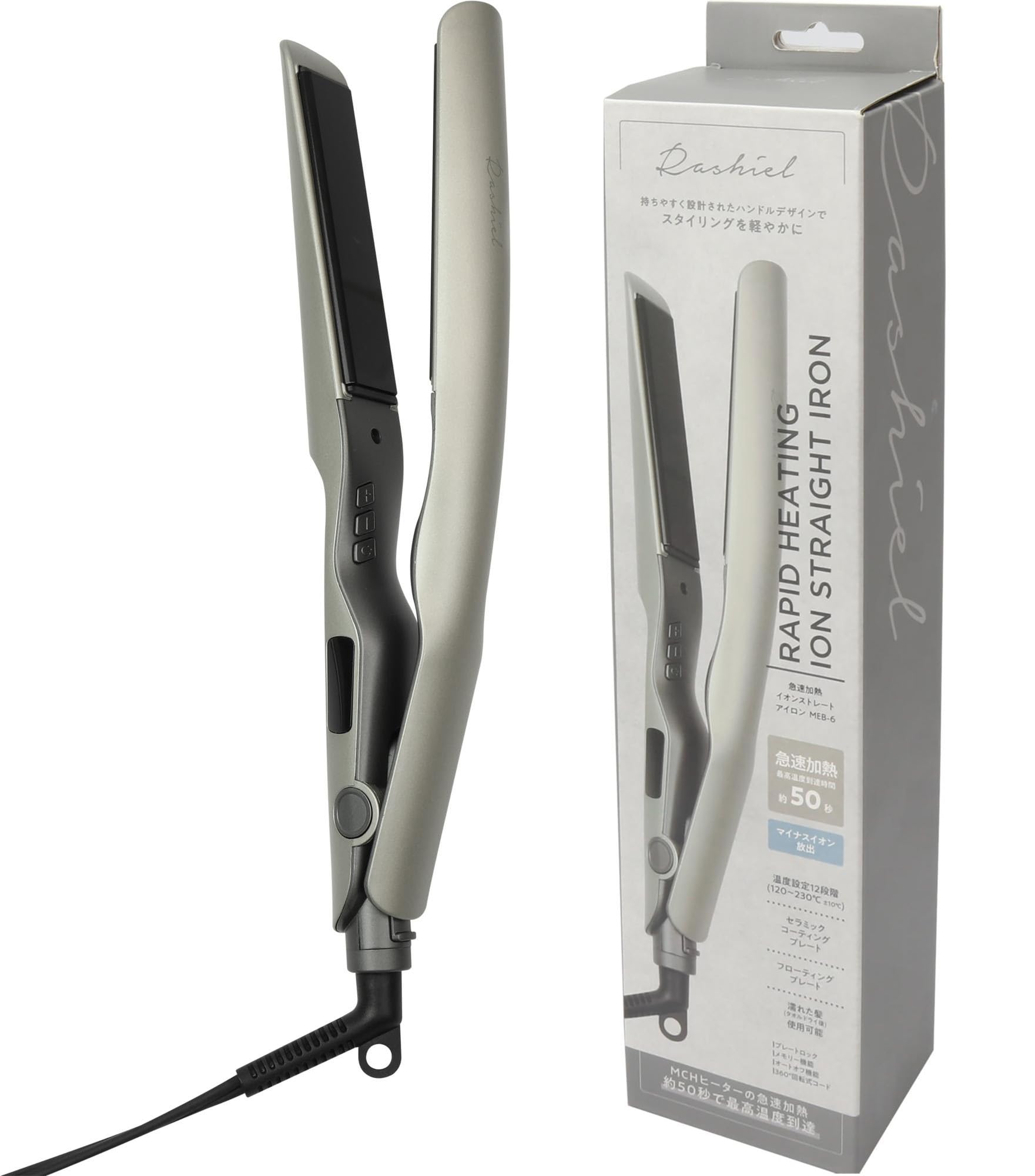 

Estair Hair Iron Straight Rapid Heating Curl Wet Hair OK Ceramic Floating Plate No Damage Improves Hair Quality Negative Ion 12 Levels Lasir 120~230℃