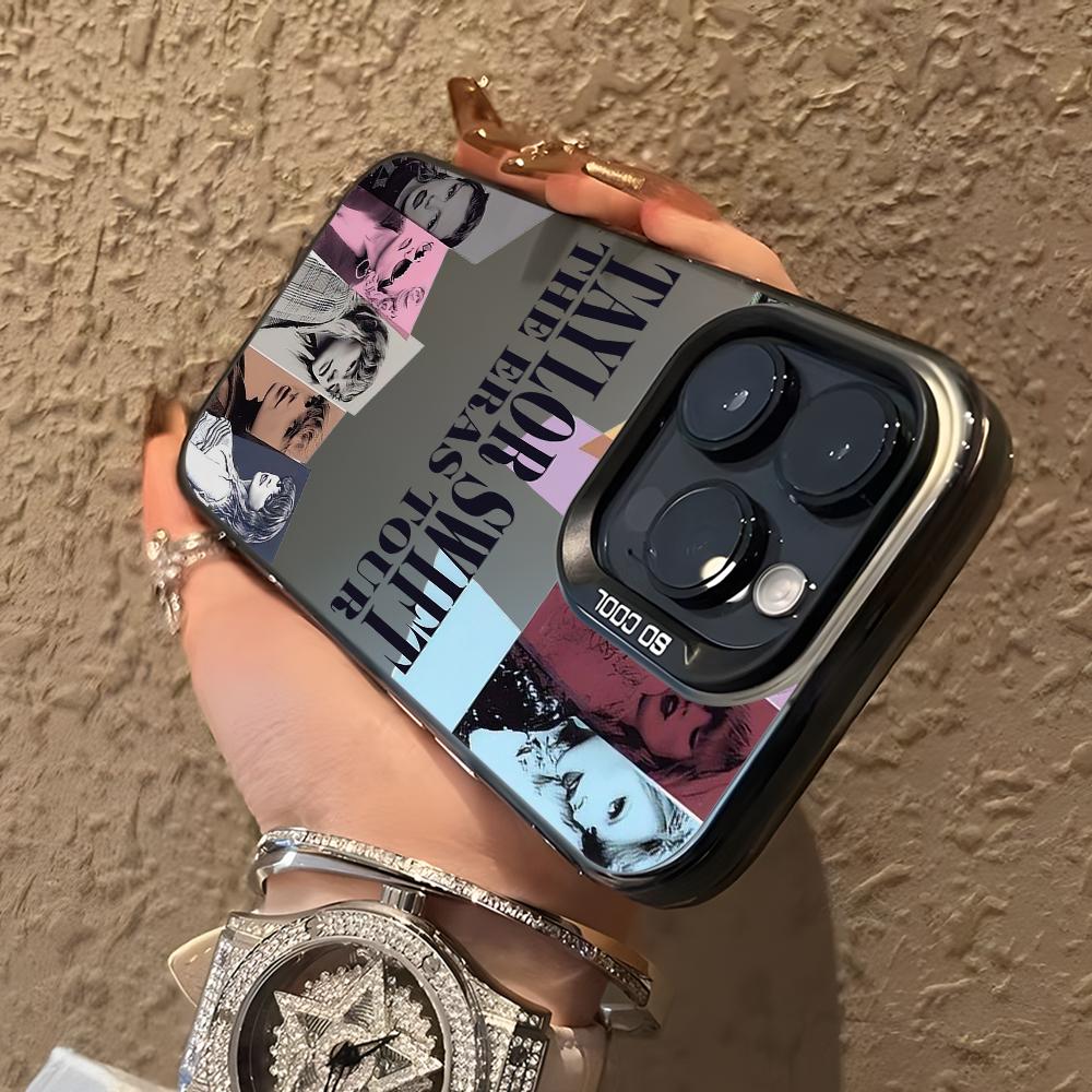 Funda de Teléfono para iPhone 17 Air 16 16e 15 14 Plus 13 12 11 Pro Max X Xs XR 8 Cantante Chica T-Taylors Colorida Plata Cubierta Dura