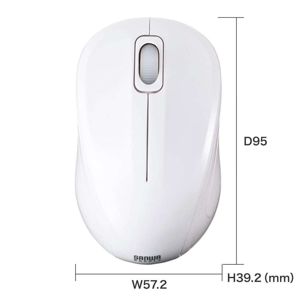 Sanwa Supply - Silent Bluetooth Blue LED Mouse (White) MA-BBSK315W