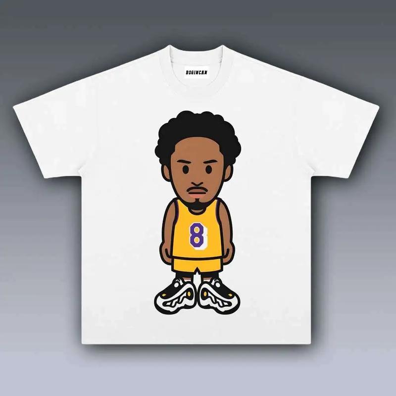 Cartoon Basketball No 8 Graphic Unisex T-Shirt Cute Athlete Streetwear Tee Graphic Tee M