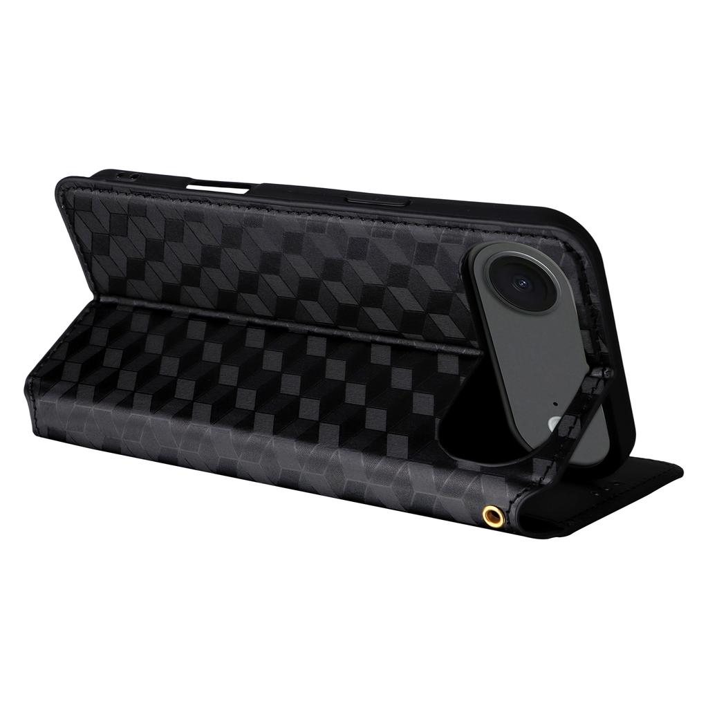 For iPhone Air Case Wallet Rhombus Imprinted Leather Phone Cover