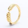 White Copper Plated Silver Wheat Ear Ring - Elegant European & American Style Open Stacking Ring for Women