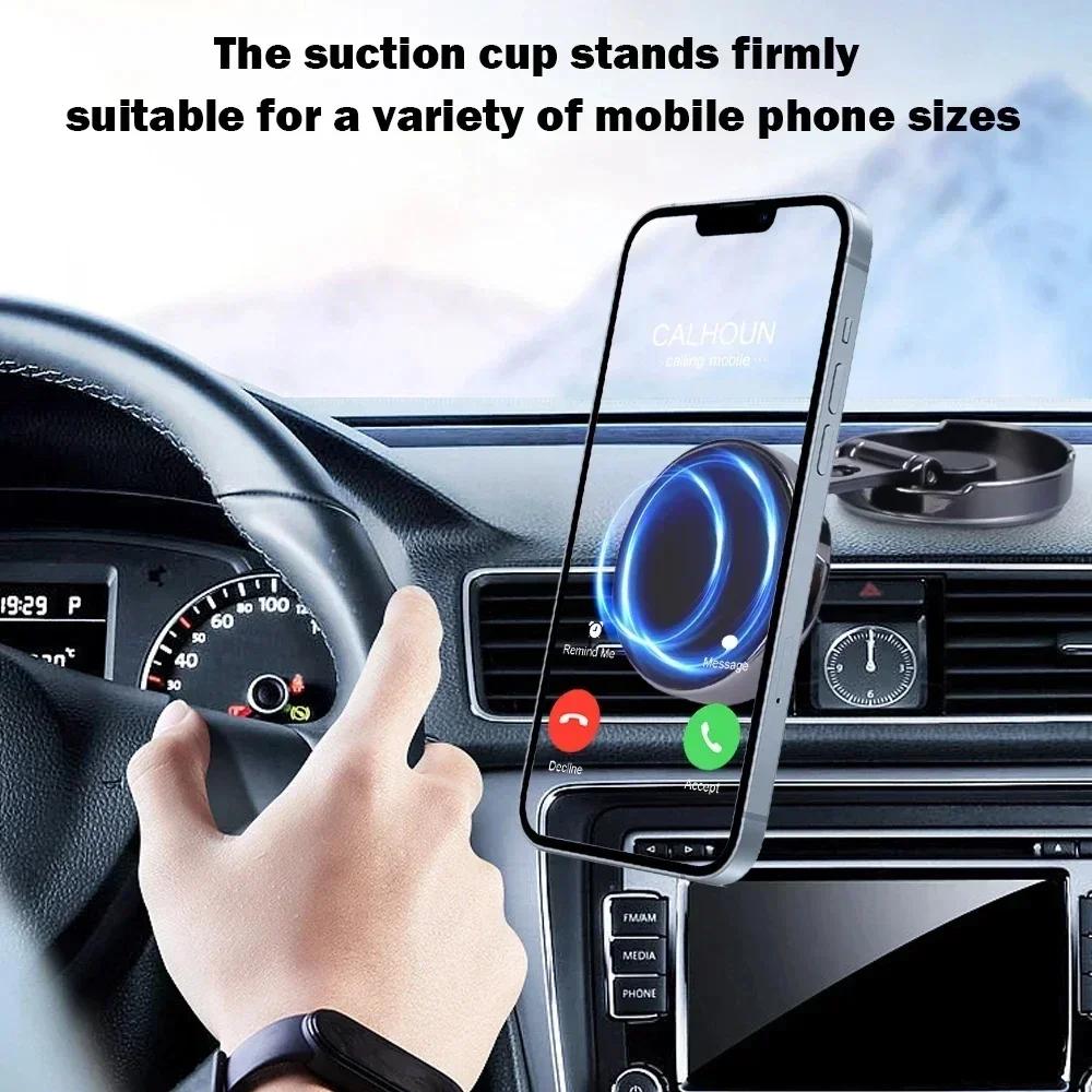 2pcs Strong Magnetic Car Phone Holder 720 Degree Foldable Mini Phone Stand Round Bracket Holder Support Phones Mount Universal