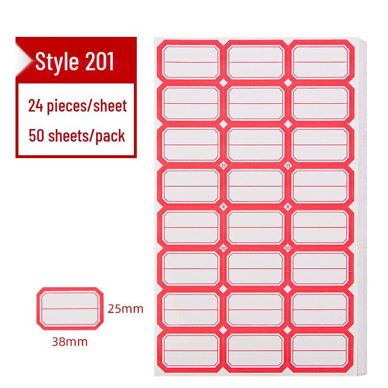 50 Sheets Self-Adhesive Blank Labels for Handwritten or Name Stickers