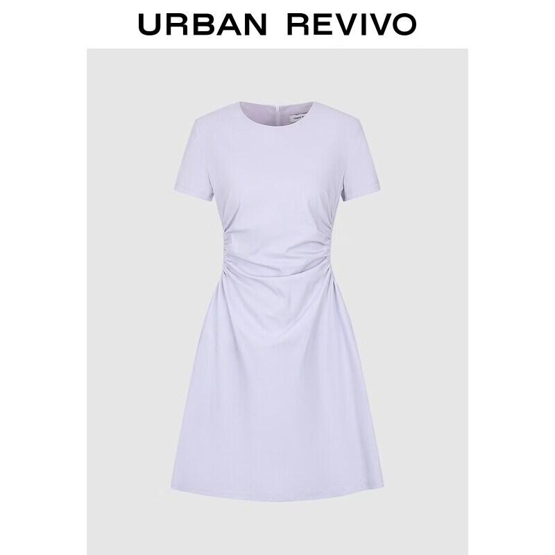 

UR 2026 Spring Pleated Round Neck Casual Dress M