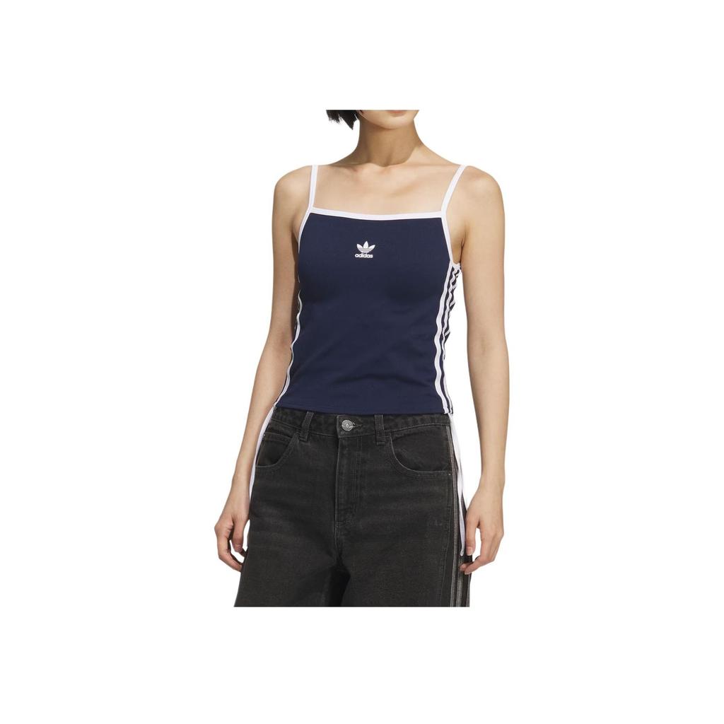 Adidas Originals Drawstring Padded Tank Classic Slim Fit Striped Comfortable Sports Vest Women Tops KE3887