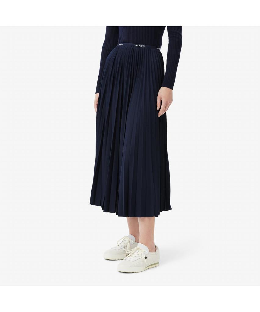 Lacoste Women'S Long Pleated Poly Long Skirt Jf1402-55N 166