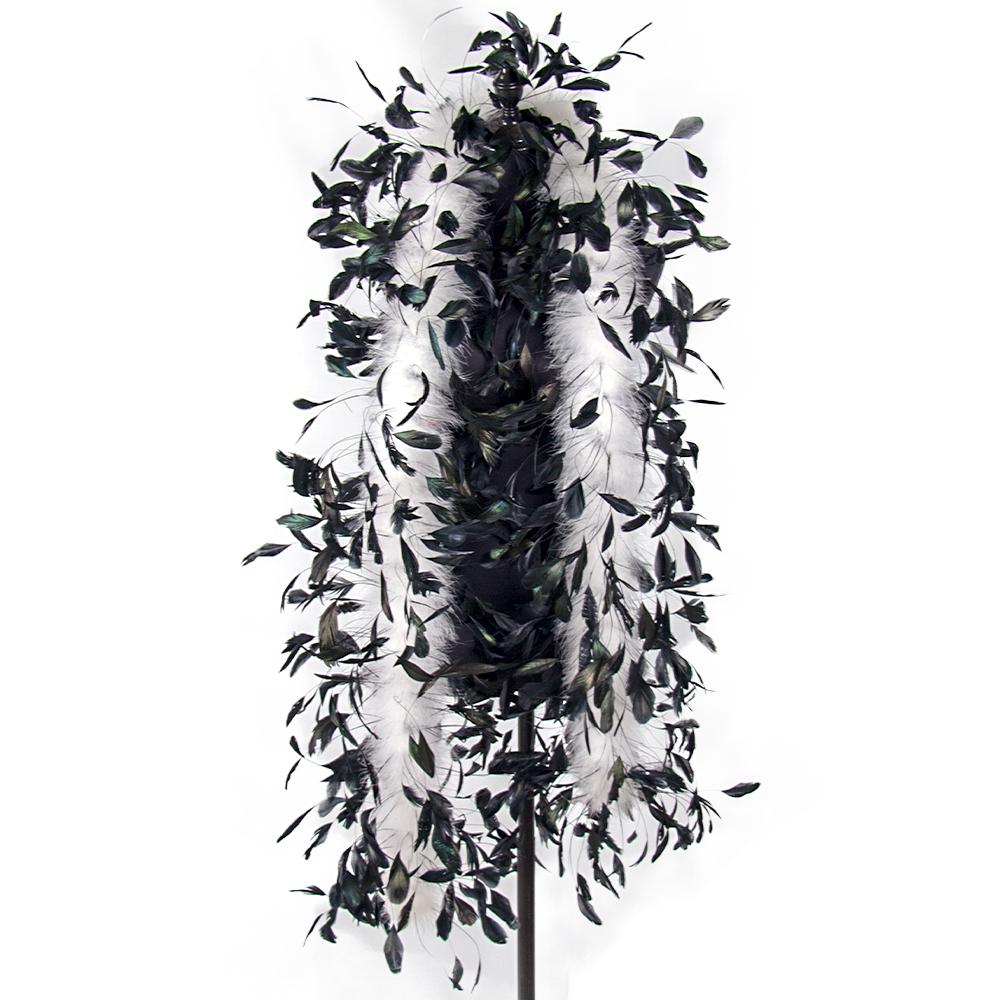 

800 шт. черных куриных перьев и 50 г белого боа из перьев индейки 2 метра декоративное перо для свадьбы, карнавала, аксессуары для одежды