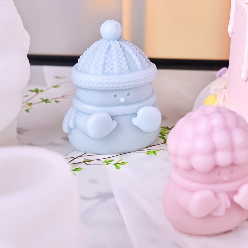 Snowman Silicone Mould Christmas Candle Molds Epoxy Resin Molds Baking Molds Craft Supplies for Home Decorations