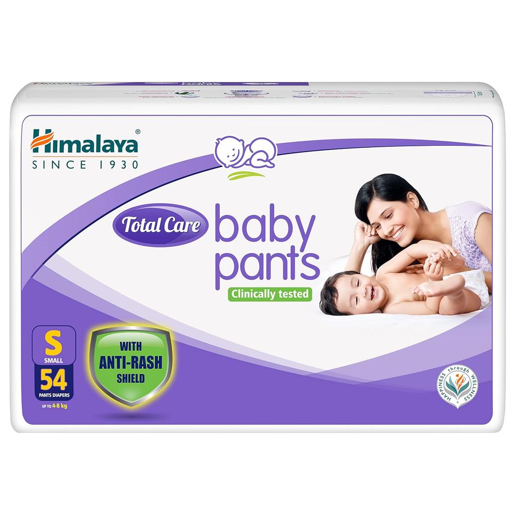 Himalaya Plenkové kalhotky Total Care Baby Velikost Small 54 kusů Do 4-8 kg Měkké Prodyšné Pohodlí