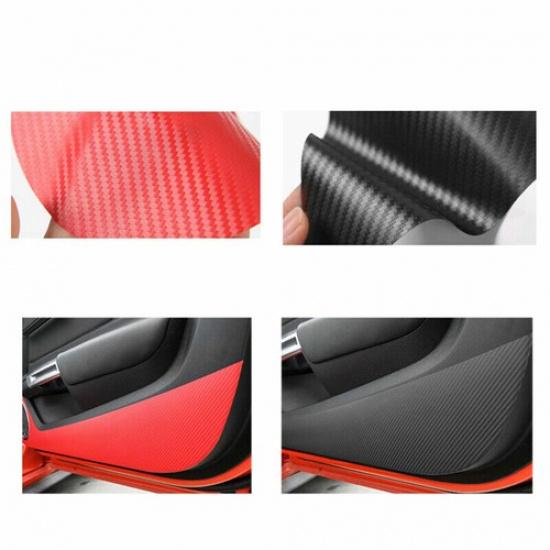 Carbon Fiber Car Door Anti Kick PVC Pad Protective For Ford Mustang 2015-2018