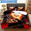 3PCS Rider On Fire Bedding Set,Including 1pc Duvet Cover And 2pcs Pillowcases Perfect for Bedroom, Dormitory, Fan Christmas gift
