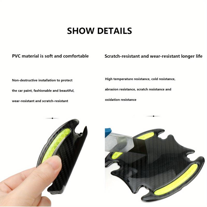 10 PCS Car Reflective Sticker Door Bumper Strip Reflective Car Mirrors Anti Scratch Protection Stickers Car Strip Stickers