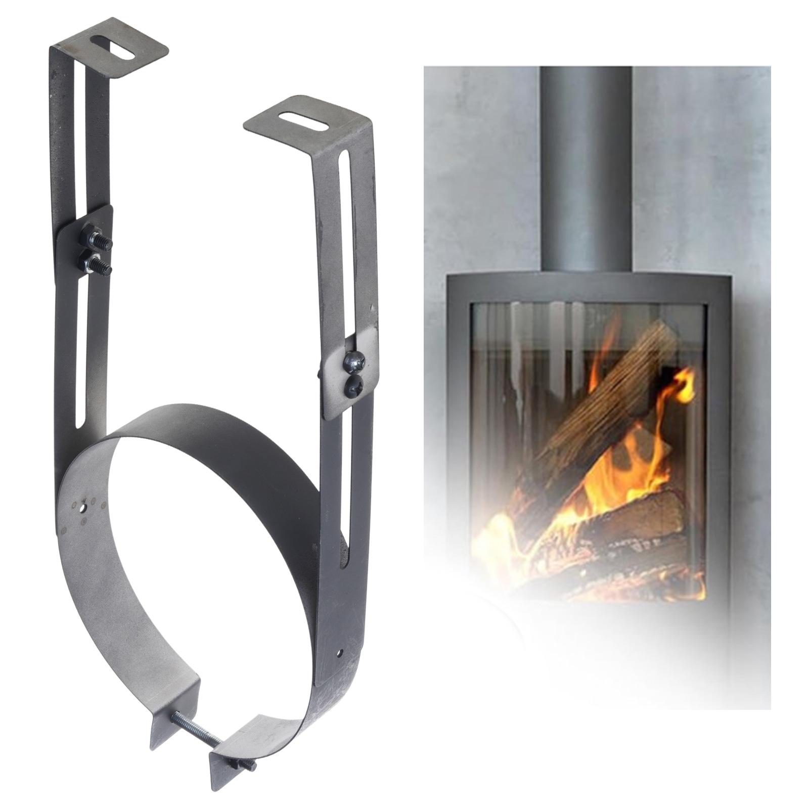 Sturdy Stainless Steel Chimney Pipe Brackets Adjustable Wall Mount Clamps Accessory for Secure Installation Diameter