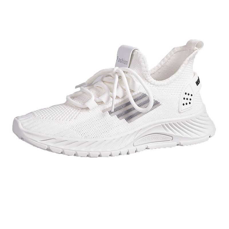 Flying Woven Mesh Sneakers Women's Spring, Summer and Autumn New Breathable and Versatile Casual and Lightweight Soft-soled Running Shoes