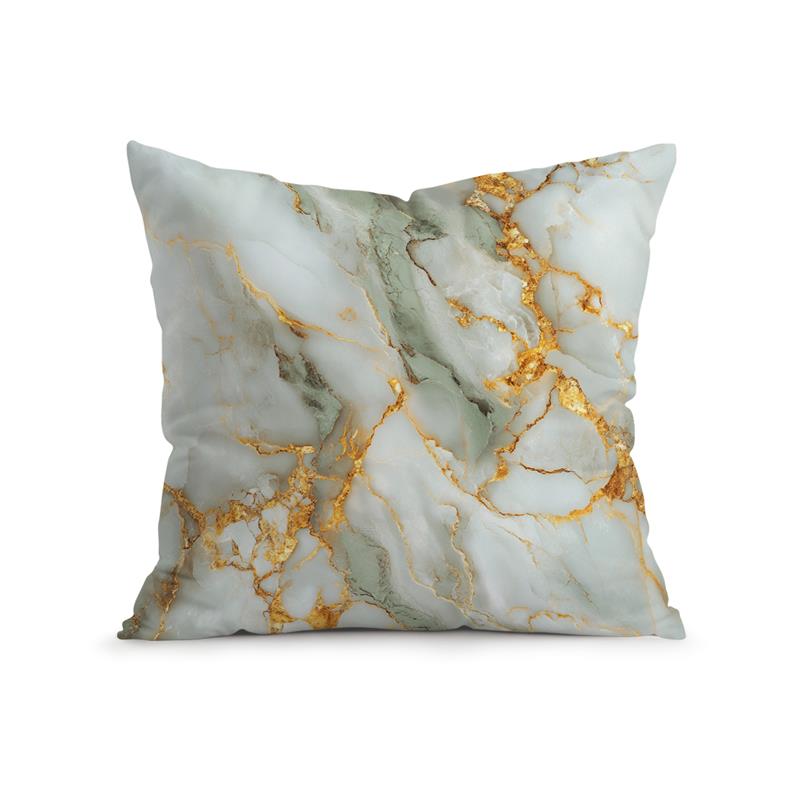 Green Gold Foil Marble Cushions Pillowcase Printed Polyester 45X45Cm Throw Pillow Cover Decorative Sofa Cushion Pillowslip Decor