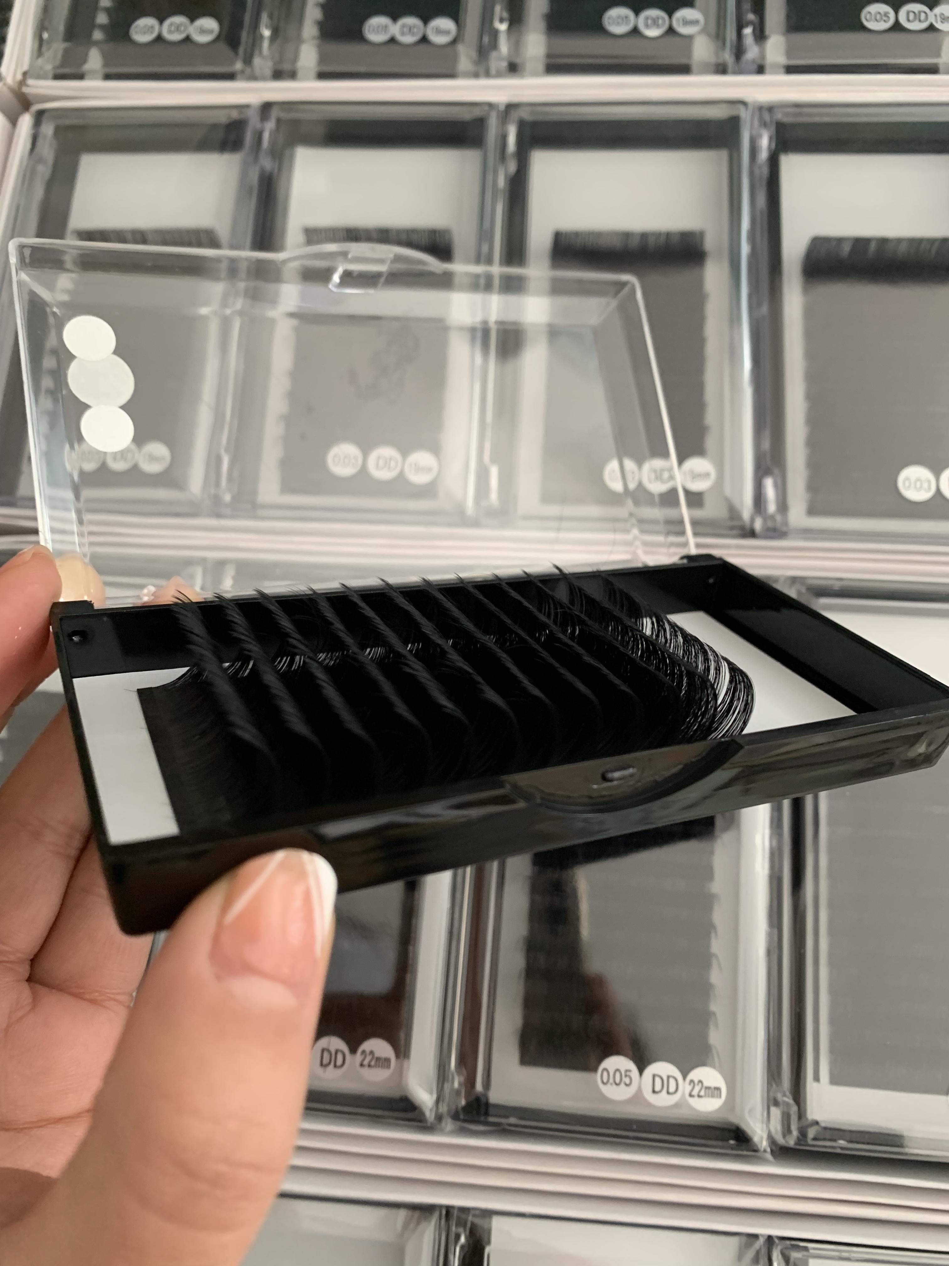 Decemars Eyelash Extension /eyelash Extensions Vietnam Glitter Eyelash Extension /matte Black Eyelash Extension plastic box&6 mm
