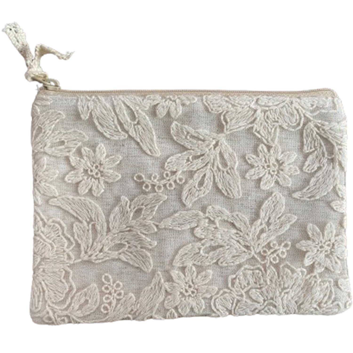 

Vivienne Pouch 22 x 30 Botany Lace Series Lace Embroidery Small Item Case WK5221A2 (Vivienne) [Flat cm, Ivory] слонова кістка