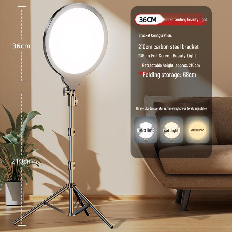 LED Live Streaming Selfie Light: Desktop & Floor Standing
