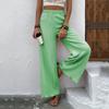 Womens Fashionable Solid Color Loose Fit High Waisted Straight Leg Casual Pants