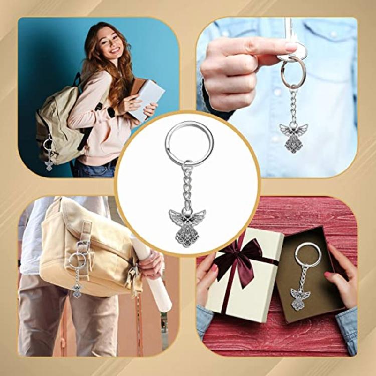 30Pcs/set Novel Fashion Angel Keyrings Alloy Pendant Wedding Birthday Party Gift