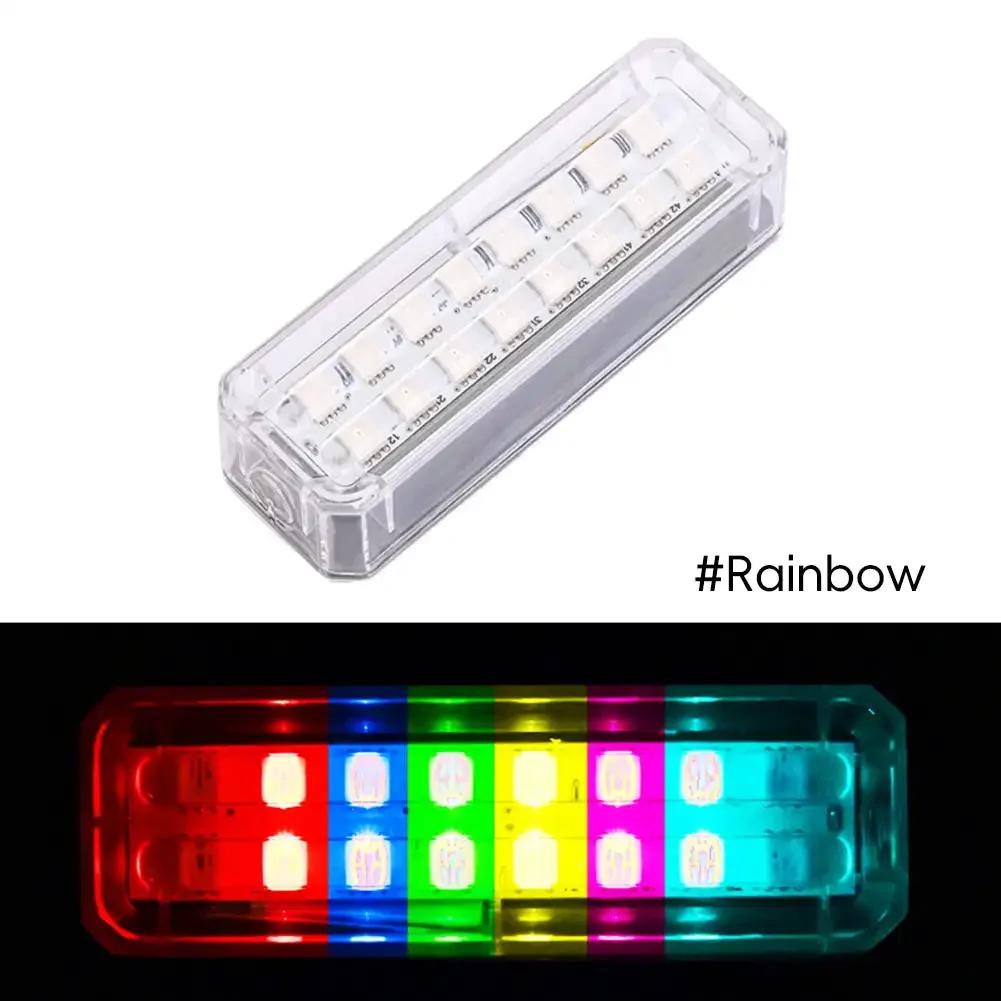 Car Solar Energy Warning Light LED Flashlight Indicator In-Night Caution Strobe Warning Light Running Lamp Clear For All Vehicle