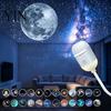 Tragbares Umgebungslicht USB-Sternenprojektorlicht, Flexible Schwanenhals-Nachtlampe mit 3/4/6/12/24 Einfach zu verwendenden Projektionsfolien, LED für Schlafzimmerdecke