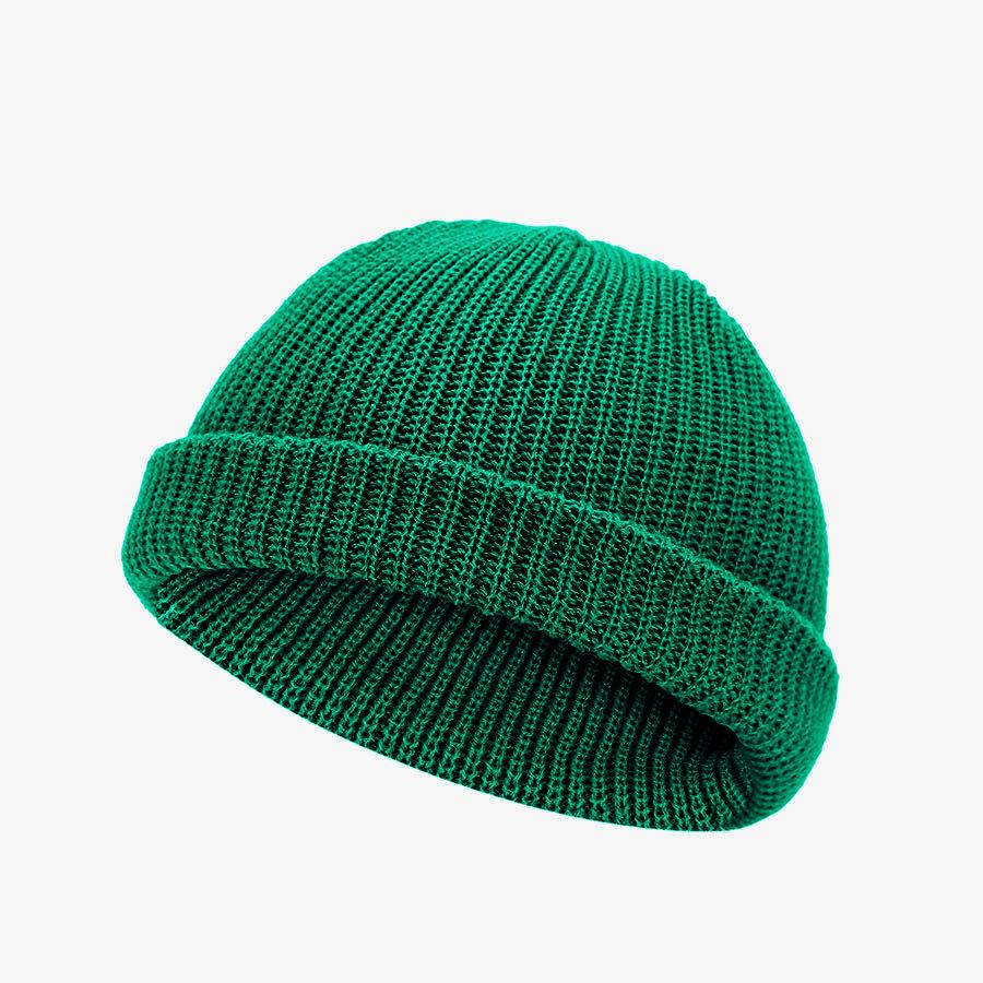 Retro Dome Melon Cap: Warm Knitted Solid Color Beanie Wool Hat