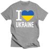 I Love  Heart T Shirt Men Cotton Short Sleeve Ukrainian Flag Peace T-shirt Casual Top Woman Printed Tshirt Clothing