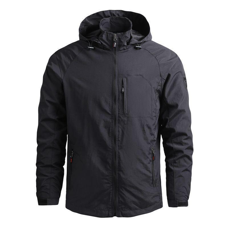 

Spring And Autumn Casual Windproof Sunscreen Clothing Men S Outdoor Light And Thin Breathable Charge Jacket Waterproof Casual Jacket M чёрный
