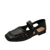 Women's Soft Bottom Mary Jane Sandals Summer Hollow out Flat Ballet Style Shoes Korean Style Solid Color Slip-On Single Shoes
