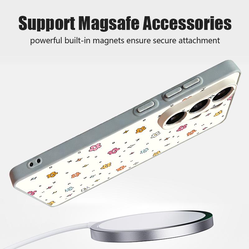 Ölgemälde Blumenmuster Magnetische Hülle Für Samsung S26 Ultra S25 Edge S24 FE S23 S22 Plus A54 A15 A35 A55 A16 A36 A56 A17 A37 A57 5G Mattes Cover