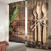 2Pcs Kitchen Curtains Chopping Board Tableware Theme Curtains Arts Theme Curtain Apply To Kitchen Restaurant Cafe