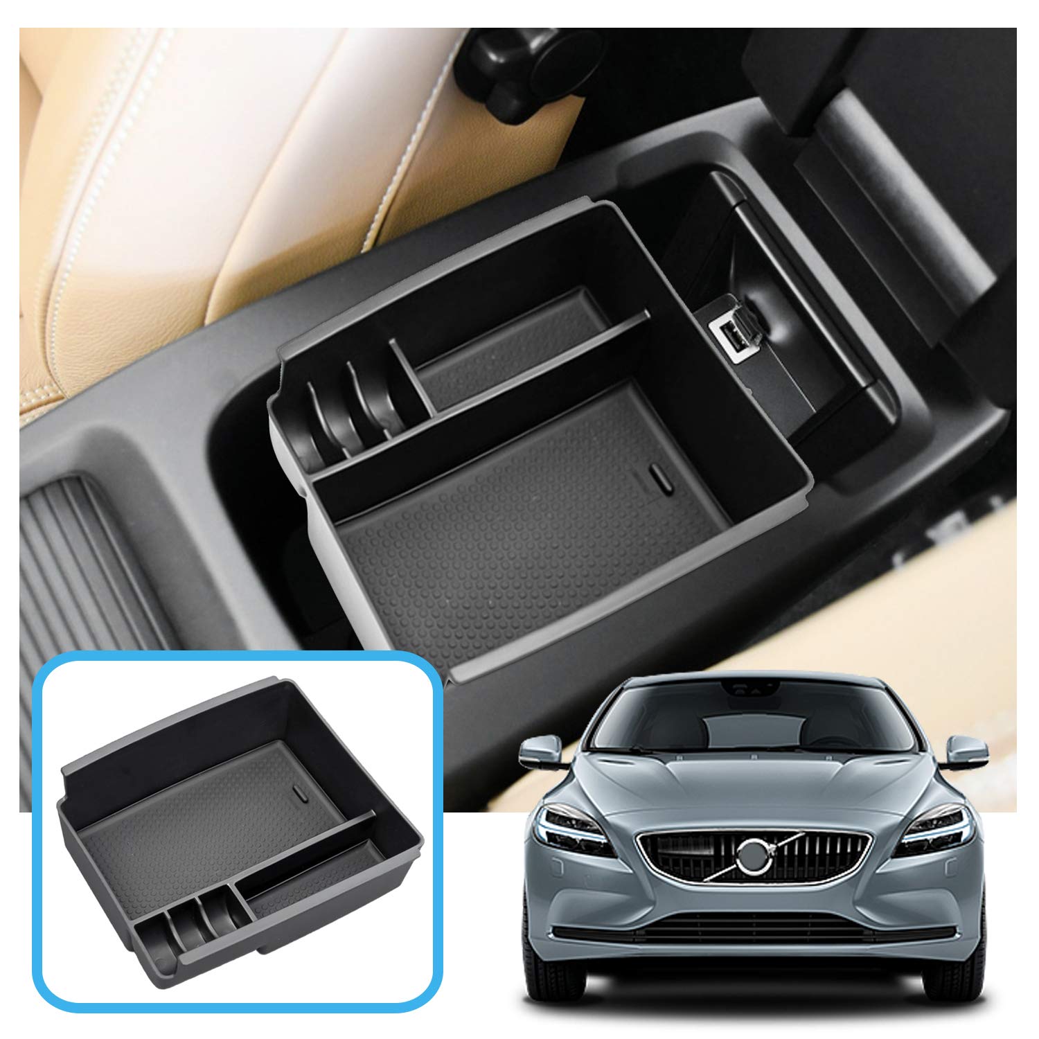 

Ruiya Volvo V40 2013 - 2019 Специальный центральный подлокотник Центральный лоток для хранения Детали интерьера