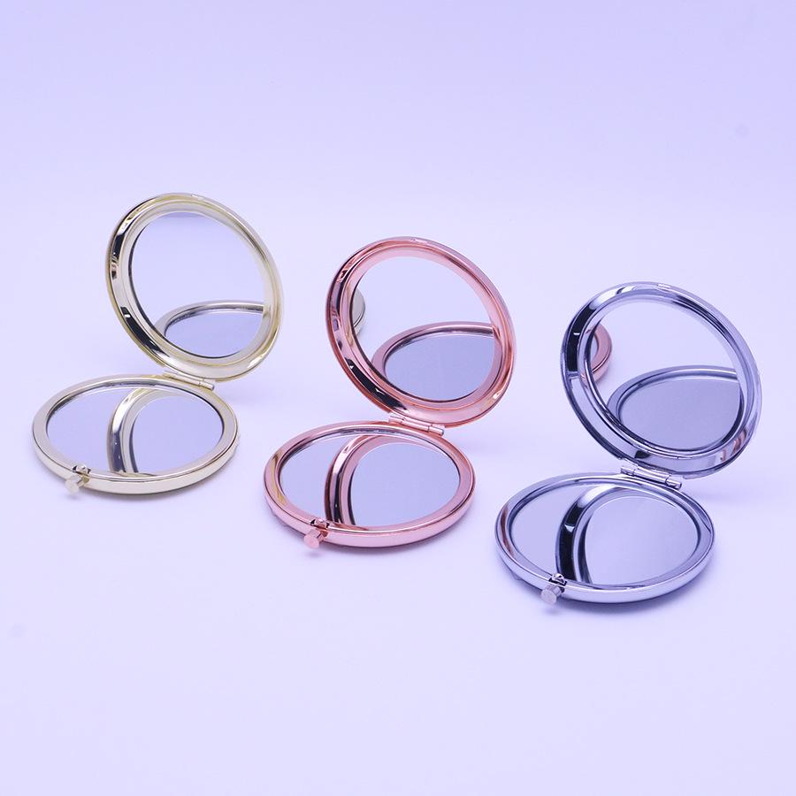 Portable Double-Sided Metal Folding Makeup Mirror for Men and Women