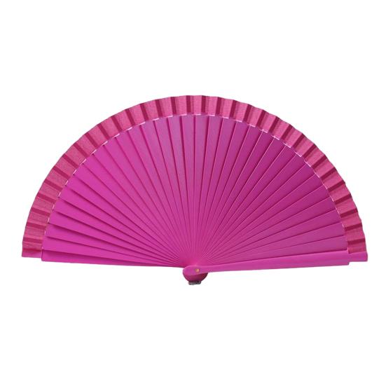 Wooden Folding Fan Solid Color Chinese Japanese Style Hand Fan Portable Wedding Dance Party Decorative Handheld Fan