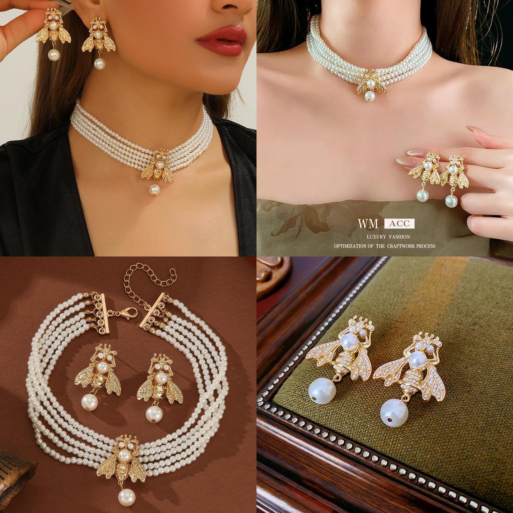 Animal Set Jewelry With Pearl Alloy Elements For Women Gift Givers Decoration