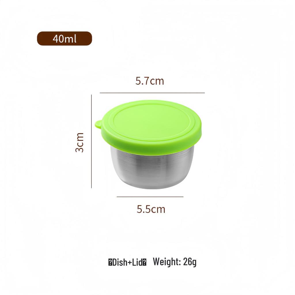 Portable Stainless Steel Sauce Cup with Leak-Proof Silicone Lid - Ideal for Outdoor Salads