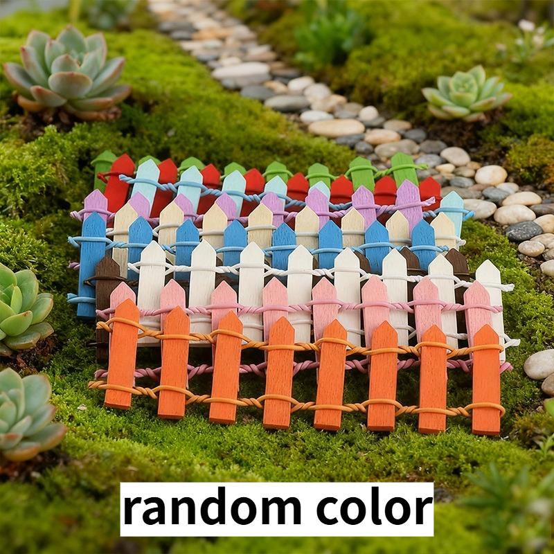 Mini Wooden Picket Fence Multicolor Micro Landscape Decor Fairy Garden & Dollhouse DIY Barrier Miniature Garden Accessory
