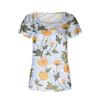 Womens Summer Tops Short Sleeve Blouses Casual Tunic Shirts Square Neck Printing  Tops