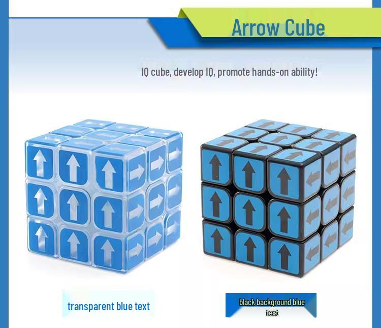 ZCUBE 3x3 Transparent Arrow Magic Cube - Smooth, Personalized Educational Toy with UV Printing